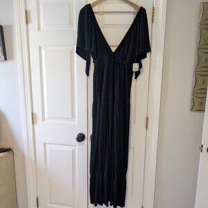 NWT Free People La La Maxi Dress in Black, size M